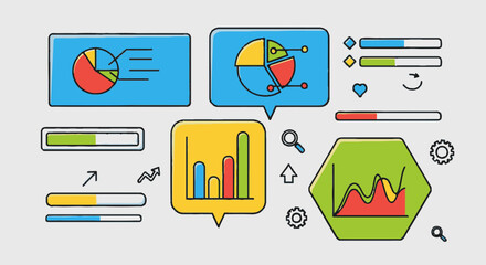 Data Visualization and Analytics Dashboard Elements.