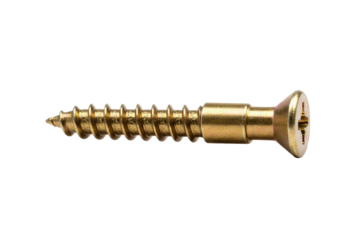 Isolated screw for carpentry and construction projects screw with a flat head design
