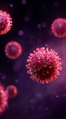 Fototapeta premium Microscopic Menace: Intriguing close-up of menacing viruses. Each viral particle is detailed, showcasing the intricate structure of a deadly threat.