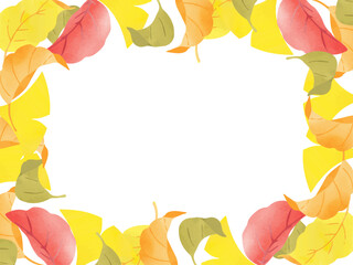 カラフルな落ち葉のフレーム
