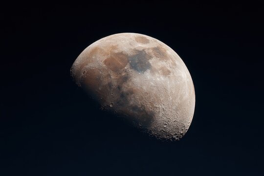 Detailed view of the waxing gibbous Moon showing craters, maria, and highlands against the black backdrop of space