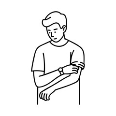 Man rolling up his sleeve to prepare for a vaccination, symbolizing health awareness, medical safety, and preventive healthcare.