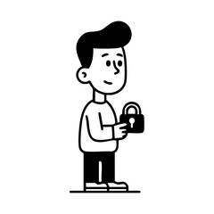 Man holding a padlock, symbolizing online privacy, data protection, and digital security awareness.