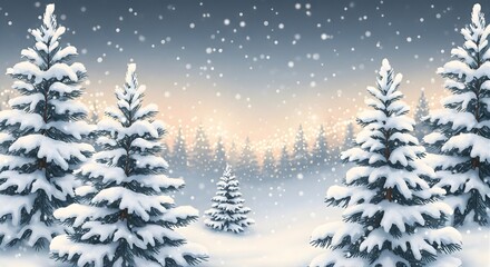 Serene Snowy Forest Sunrise - Winter Landscape Photo