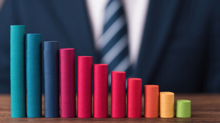 Businessman analyzing declining cost graphs in corporate environment for cost standard optimization