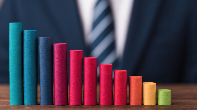 Businessman analyzing declining cost graphs in corporate environment for cost standard optimization