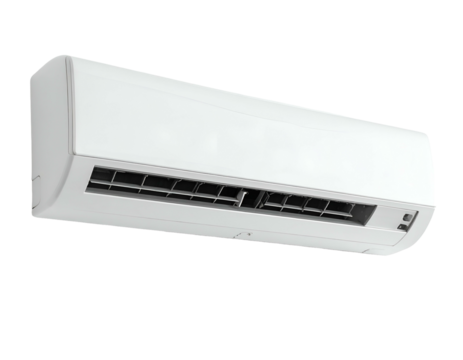 White wall-mounted cooling unit with adjustable louvers