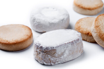 Traditional Spanish Christmas sweets assortment isolated on white background