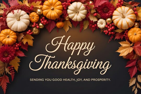 Happy Thanksgiving day social media post celebration illustration background thanksgiving greeting autumn concept