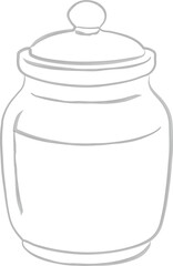 Apothecary style lidded jar outline