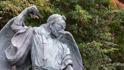 Sacred Tengu Statue on Mount Takao Shrine Grounds