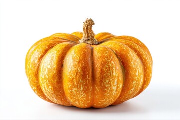 Obraz premium Harvest Delight Close Up of a Beautiful Speckled Orange Pumpkin on transparent background