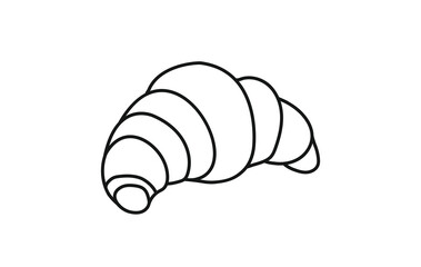 Croissant icon bakery pastry.  Croissant Illustration, Pastry Vector Image, Croissant Outline Vector Image. 