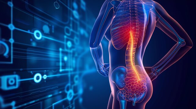 Illustration of urinary bladder anatomy highlighting inflammation from interstitial cystitis