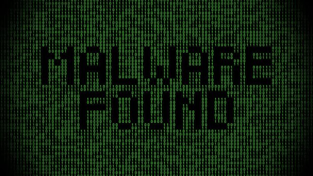 Message malware found on digital binary code background