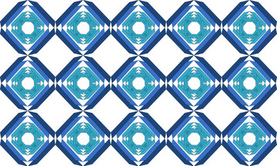 Fototapeta premium Seamless geometric layer strip blue diamond checkerboard pattern in two tone blue, chessboard seamless Repeat seamless pattern design for fabric printing or background