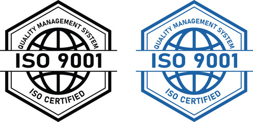 Iso 9001 certification quality management system standard vector logo