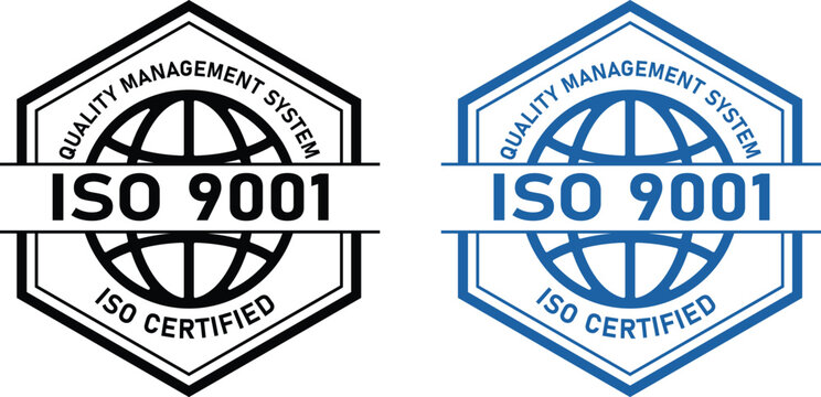 Iso 9001 certification quality management system standard vector logo
