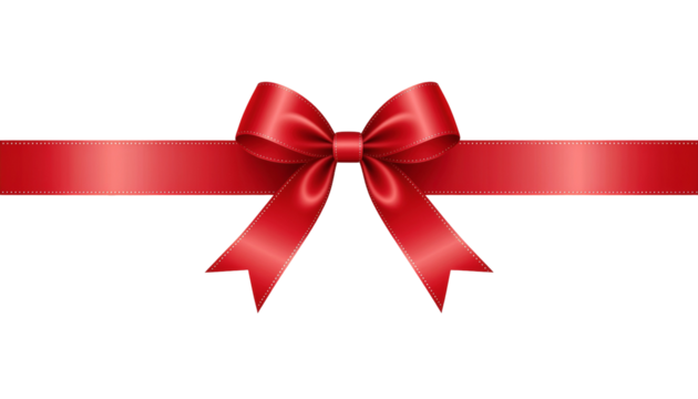 Red Ribbon Bow Decoration - Powered by Adobe