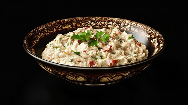 Savory Baba Ghanoush Plated Artfully