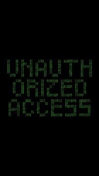 Message unauthorized access on digital binary code background