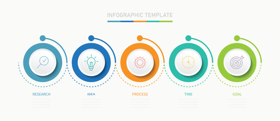 Timeline infographic design with circle for business template. Infographics for business concept. Vector template circle infographics. Vector chart. 