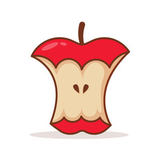 apple core vector illustration flat clipart