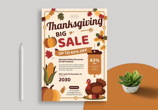 Thanksgiving Event Flyer Design Template