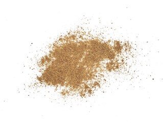 Pile of coriander powder isolated on white background