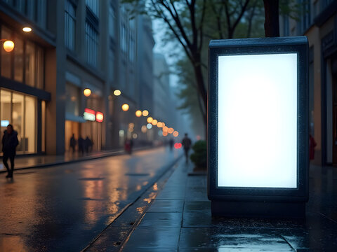 Empty Lightbox on City Night