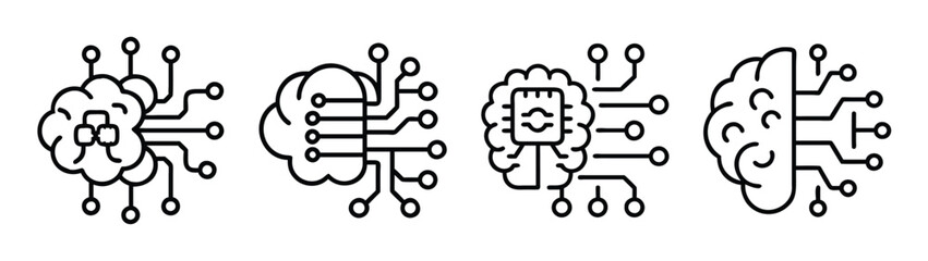Ai brain technology concept with circuit board vector illustration for digital design and iot