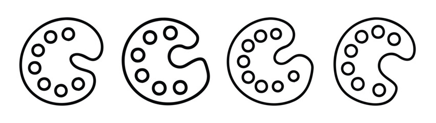 Artistic paint palette vector illustration for painting and drawing projects and designs isolated on white