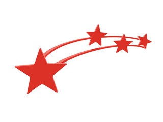 Red stars streak across a white background in a festive design