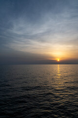 Obraz premium Seascape with sunset. Viareggio, Italy.
