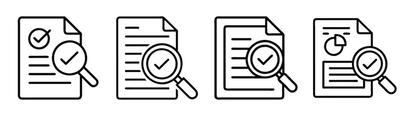 Document review checklist audit with magnifying glass for verification and validation process