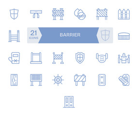 Regular Line Detail Enhanced Vector Icons from Barrier Set with 25 Retina Ready Icons
