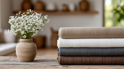 Collection of artisanal fabric rolls