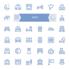 32 Pixel Optimized Bold Line Vector Icons from Rest Collection