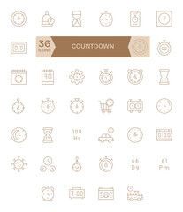 40 Thin Line PIXEL Perfect 128x128 Vector Icons from Countdown Suite