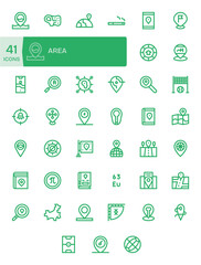 41 Bold Line Grid Fitted Vector Icons crafted for Area 128x128 applications