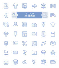 42 Regular Line PIXEL Perfect Retina Ready Vector Icons from Cloud Storage Suite