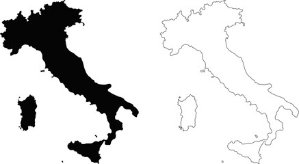 Fototapeta premium Italy map icon. Black Map of Italy on White Background. Vector illustration.