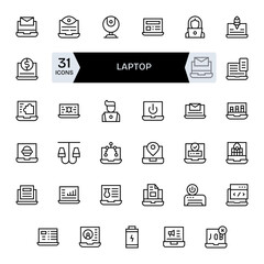 35 Regular Line PIXEL Perfect Vectors for Laptop Theme