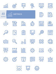41 Bold Line Pixel Optimized Designs for Metrics Retina Ready Vector Icons