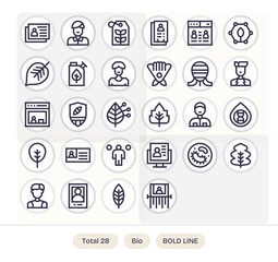 28 Bold Line Pixel Optimized Vector Icons crafted for Bio 64x64 applications