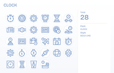 28 Bold Line Detail Enhanced Vectors for Clock Theme
