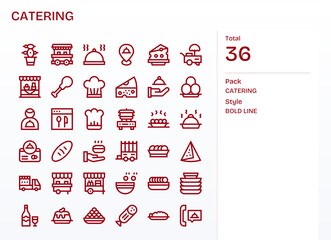 36 Bold Line Detail Enhanced 128x128 Vector Icons from Catering Suite