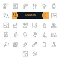 32 Thin Line Display Perfect High Resolution Vector Icons from Solution Suite