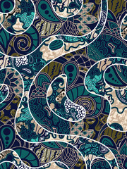 Classic batik motif design with abstract pattern
