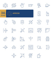 Arrow Vector Icon Toolkit featuring 40 Detail Enhanced 128x128 Thin Line elements